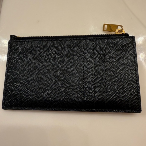 Yves Saint Laurent Black Wallet with Gold Logo - Picture 2 of 4